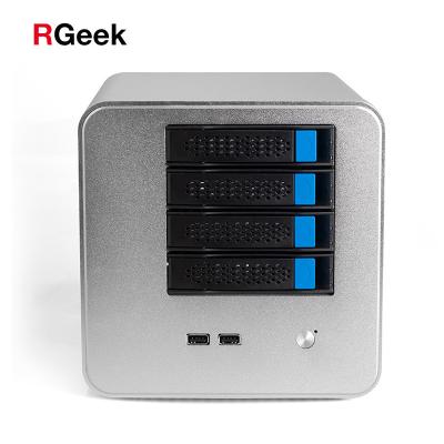 China RGeek DIY Aluminum Alloy OEM NAS04B PC NAS 4 Custom Industrial Bay 3.5