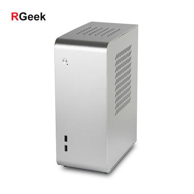 China With RGeek Custom Aluminum Fanless Micro PC ATX Case Mini Graphics Card Bracket PC Comput Case Maker With GPU Support for sale