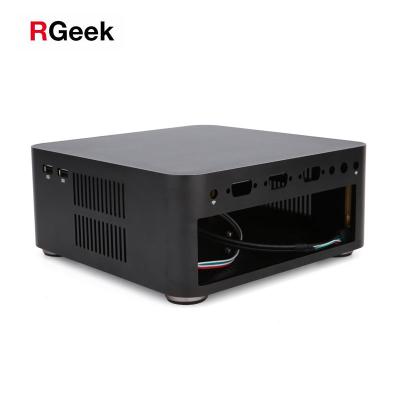 China RGeek A80 Fanless Computer Cabinet Mini PC Case HTPC Mini Slim Slim Desktop ITX Case with Drive Slot for sale