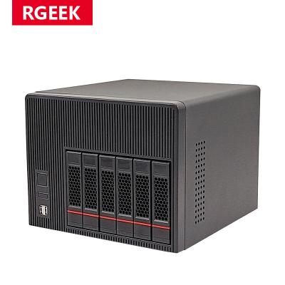 China With side panel window RGEEK HDD 6 bays NAS server case with 6gb sata motherboard for NAS storage server for sale