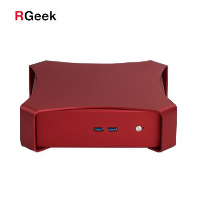 China RGeek X3 Mini Computer Case USB 2.0 Linux PC Case HTPC Heat Dissipation ITX Aluminum Desktop Efficient Desktop Case for sale