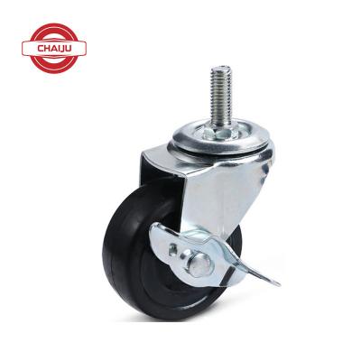 China Red Rigid Caster Wheel PVC Caster Swivel Casters Light Duty Swivel Rigid Rod Stem Casters Wheel for sale