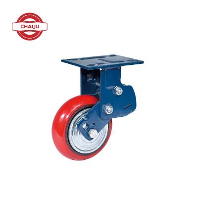 China 6 Inch Rigid Damping Caster Universal Damping Swivel Wheel Heavy Duty Spring Damping Shockproof Industrial Caster for sale