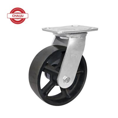 China Rigid Fixed Threaded Stem Industry Caster Iron Heavy Duty Metal Caster Wheels for sale