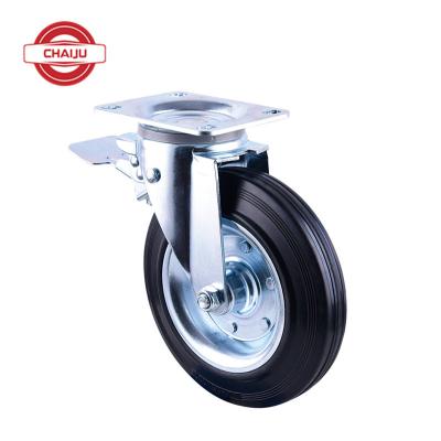 China Contemporary Rubber Caster Wheel 4inch 6inch 8inch 10inch Waste Bin Wheel Swivel Waste Caster for sale