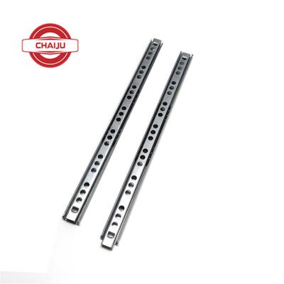 China Contemporary 17mm Single Extension Ball Bearing Slide Galvanized Steel Two Way Travel Drawer Slide Rail for sale