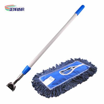 China 95-160cm Aluminum Telescopic Handle Metal Frame Clip On Cotton Wet Mop for sale