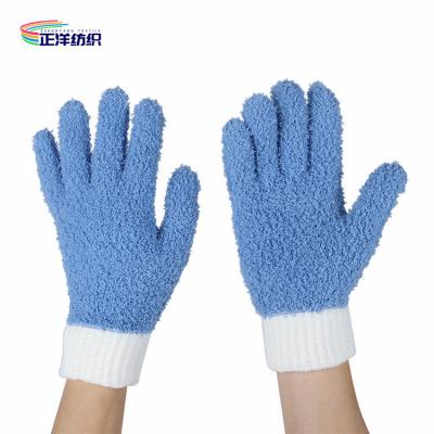 China Fluffy Car Detailing Tools 15x25cm Soft Microfiber Finger Glove Elastic Tape Sleeve for sale