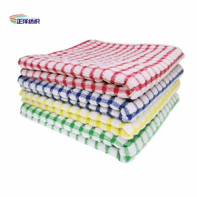 China 30x30cm Colorful Grid Style Cotton Towel Holiday Present Birthday Gift Wedding Gift Towel for sale