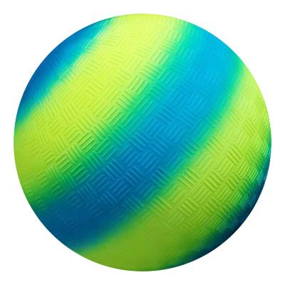 China Eco-Friendly ActEarlier Kids Play 8.5 Inch PVC Inflatable Rainbow Playground Ball Kickball for sale