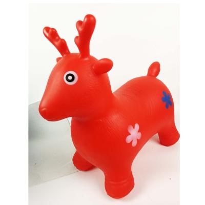 China Animal Shape ActEarlier Red Pink Blue Kids Ride On Big Inflatable Toy Horse Cow Deer For Play On Sale for sale