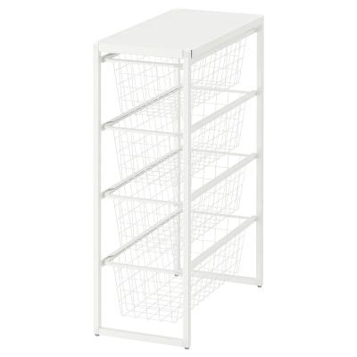 China Vintage Storage Rack Organizer with Wire Drawer Storage Shelves and Wire Bins to Organize 4 Tier Sliding Metal Basket for sale