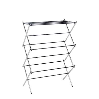 China Collapsible Collapsible Laundry Rack For Air Drying Clothing, Metal Collapsible Clothes Drying Rack Pre Assembled for sale