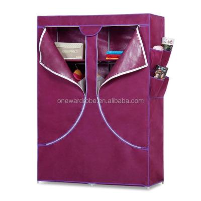 China Large Size Airtight Breathable Nonwoven Fabric Zipper Wardrobe Portable Folding Wardrobe for sale