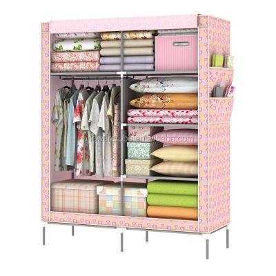 China Large Size Multi Layer Wardrobe With Foot High Nonwoven Fabric Cheap Bedroom Wardrobes for sale