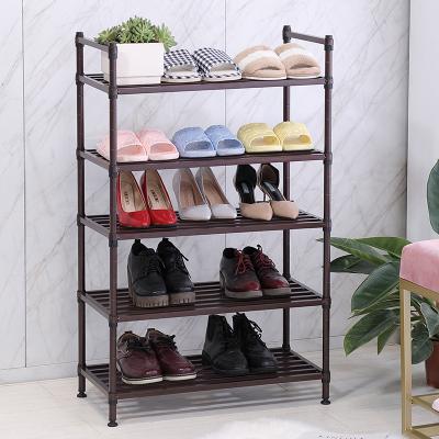 China Foldable Multi-Functional Stackable Shelves Metal Large Size Stand Shoe Entryway Portable Folding Rack for sale