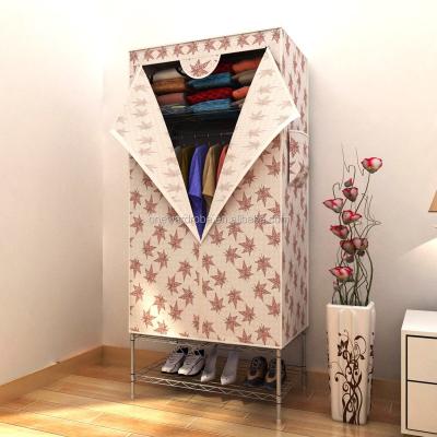 China Small Oxford Cloth High Steel Compact Steel Mesh Structure Layer Mesh Folding Portable Wardrobe for sale