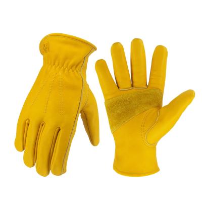 China Hand Protection Windproof Waterproof Cow Split Work Gloves Driver Gloves Multifunction Truck Warehouse Garden Farm Men Women Leather Outdoor Work Gloves for sale