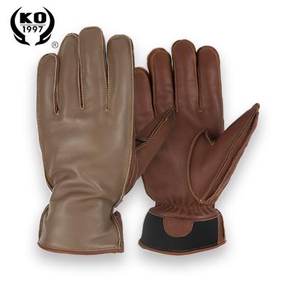 China Sport Fitness Waterproof Universal Winter Waterproof Leather Driving Fetal Cow Leather Gloves for sale