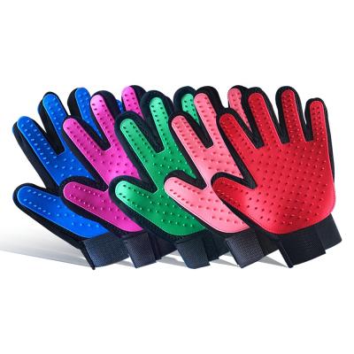 China Sustainable Pet Supplies Pet Hair Remover Gloves Pet Grooming Glove Deshedding Brush Glove for sale