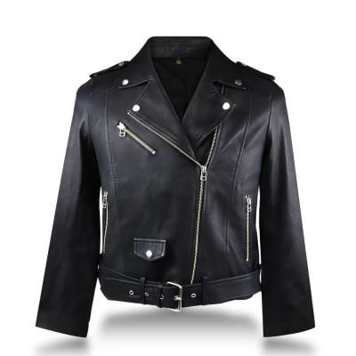 China Waterproof Casual Motorcycle Coat Winter Women Baby Cowhide Warm Leather Jackets for sale