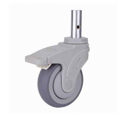 China Contemporary Total Brake Lock Hospital Bed Wheel Plastic Center Medical Caster for sale