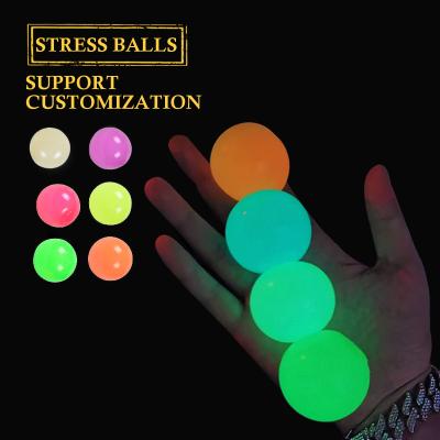 China Squeezable Glow in the Dark Sticky Balls Expandable Ceiling Effort Ball, Luminescent Fun Toys Home Activity Depression TPR for sale