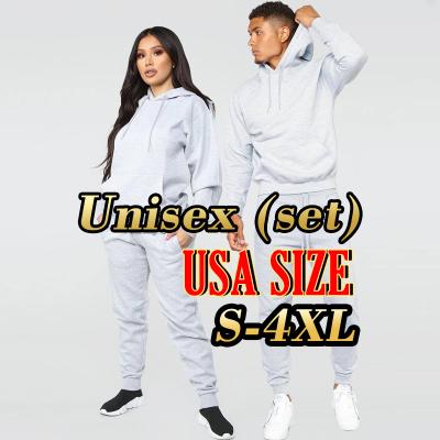 China Plus size 2021 velor custom made high quality sports pullover casual unisex logo suit set hoodie tracksuits unisex jogging tracksuits for sale