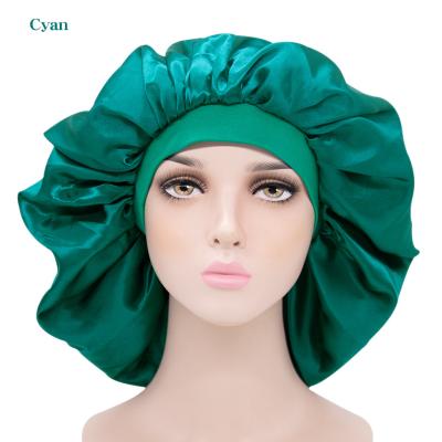 China New Eco-friendly Women Hats Covers Extra Large Silk Sleep Hat High Quality Satin Bonnet Hood for sale