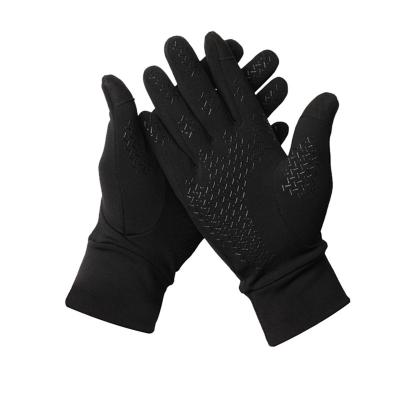 China Custom Eco-Friendly Silicone Anti Slip Silicone Winter Touch Screen Thermal Warm Fleece Scratching Bike Cycling Gloves for sale