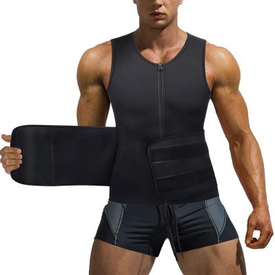 China Wholesale Cheap Breathable Men's Sauna Suit Neoprene Waist Trimmers Belt Slimming Sweat Vest Waist Trainer Vest for sale