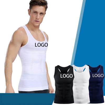 China QUICK DRY 2021 Best Selling Men's High-elastic Body Under Compress High Quality Quick Dry Shirt Body Shaper Seamless Vest For Men for sale