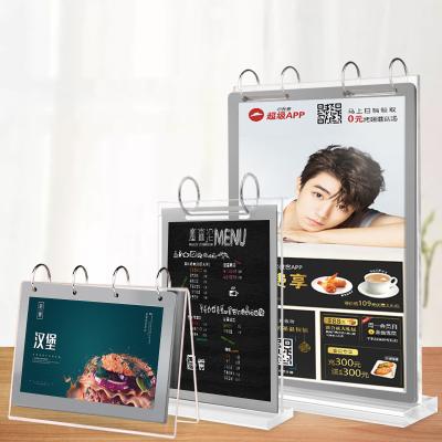 China Horizontal Flip Display Stand Desktop Holder Sign Holders Calendar Menu Album Eco-friendly Acrylic Desktop Display Holder for sale