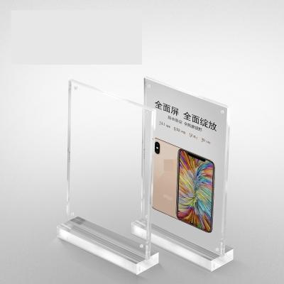 China Multiple Clear Acrylic Durable A5 Table Display Stand Eco - Friendly And Acrylic Menu Holder Custom Acrylic Brochure Holder for sale