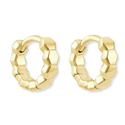 China BOHEMIA Gemnel 2022 hot sale women jewelry gold plated geometric hexagon beads huggie circle earrings for sale