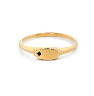 China Gemnel 18k Gold Plating Engagement Simple Star Seal Ring Latest Design FASHIONABLE Tasty Brass Jewelry for sale