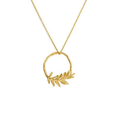 China Gemnel FASHIONABLE new arrive gold plated jewelry laurel wreath savory kette pendant brass necklace for sale