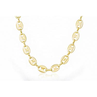 China Fashion Trendy High Quality Brass Factory Jewelry Women Gemnel Bean Chain Necklace Cheap Gold Plating for sale