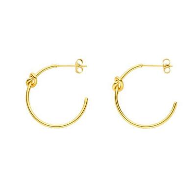 China BOHEMIA Gemnel High Quality Jewelry Gold Plated Big Circles Handmade Knot Earrings For Women for sale