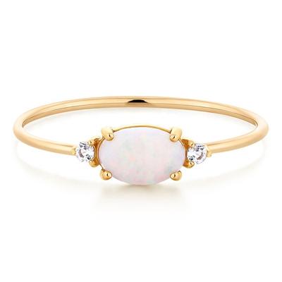 China TRENDY Custom Stylish Brass Popular Jewelry Ladies Gemnel Opal Band Rings Ins for sale