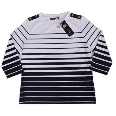 China Regular Quality Size Change Progressive Stripe 100% Cotton T-Shirt For Women With Custom Logo for sale