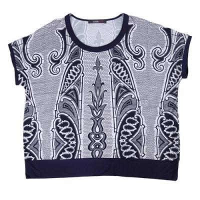 China Regular New Arrival Fashionable Style Women 100%Cotton Knitted Shirt With Piece Print for sale