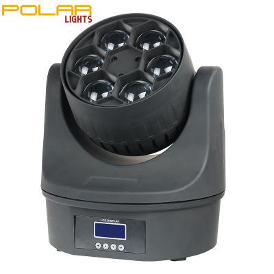 China Individual LED Control and Color Polarlights 6*15W LED 4 Wash in 1 RGBW Bee Mini Beam Moving Head Eyes for sale