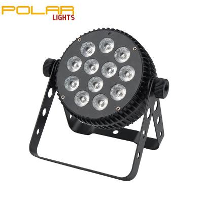 China Cost Effective Professional DJ Event Lights Flat Par Light 6IN1 RGBWA+UV12x15W LED Par Stage Light For Club Disco Party for sale