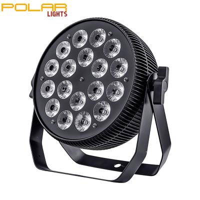 China Hot Sale LED 18x15W RGBWA+UV 6IN1Slim Inexpensive Par Light For Stage Club Disco Party for sale