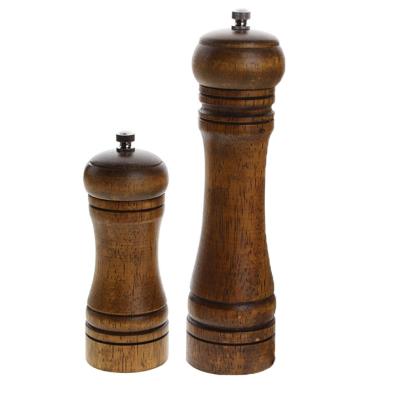 China Sustainable Modern Solid Classic Wooden Kitchen Tools Manual Seasoning Salt Grinder Pepper Mill for sale