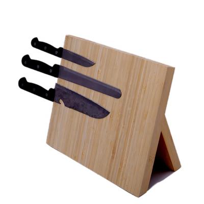 China Powful Sustainable Bamboo Wooden Strong Magnetic Knives Dock For Displaying Storage for sale