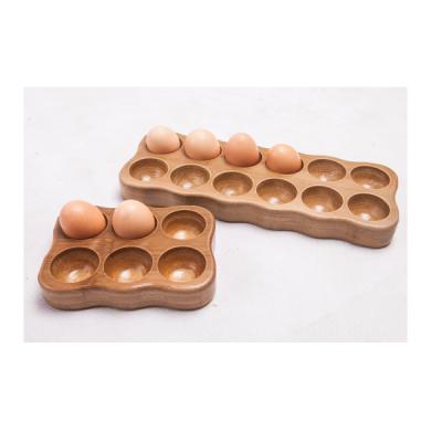 China China manufacture supplier viable creative price 6 12 slots pack the dozen wooden egg storage packaging rack bamboo trays for sale for sale