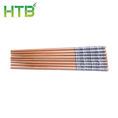 China Import Bulk Household Eco-friendly Organic Reusable Chinese Cheap Tableware Round Bamboo Chopsticks Sustainable Custom Printed for sale