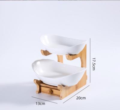 China Procelain Modern European Style Pottery Nut Snack Storage Rack Ceramic Dishes Multi-Layer Dish for sale